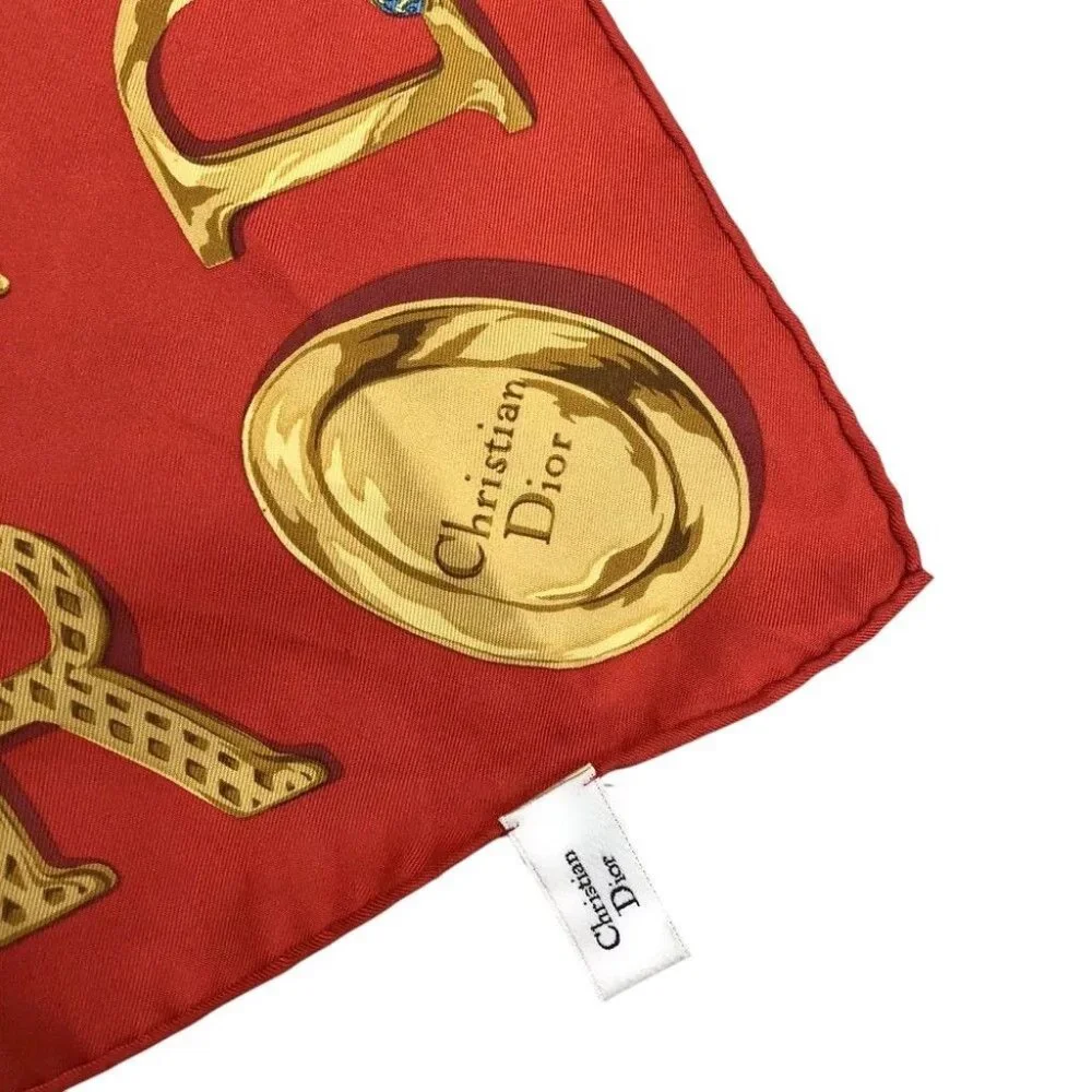 183331BG (S4) Christian Dior Scarf Jewelry Pattern Multicolor Silk - Picture 7 of 9